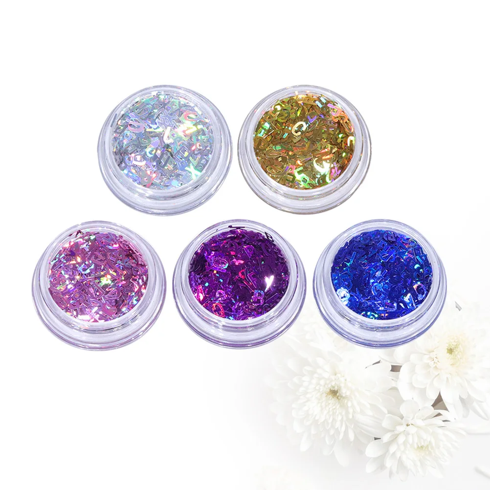 

1Set Nail Stickers Letter Sequins Creative DIY Nail Art Decorations for Party Holiday Manicure Decals Manicure Decals