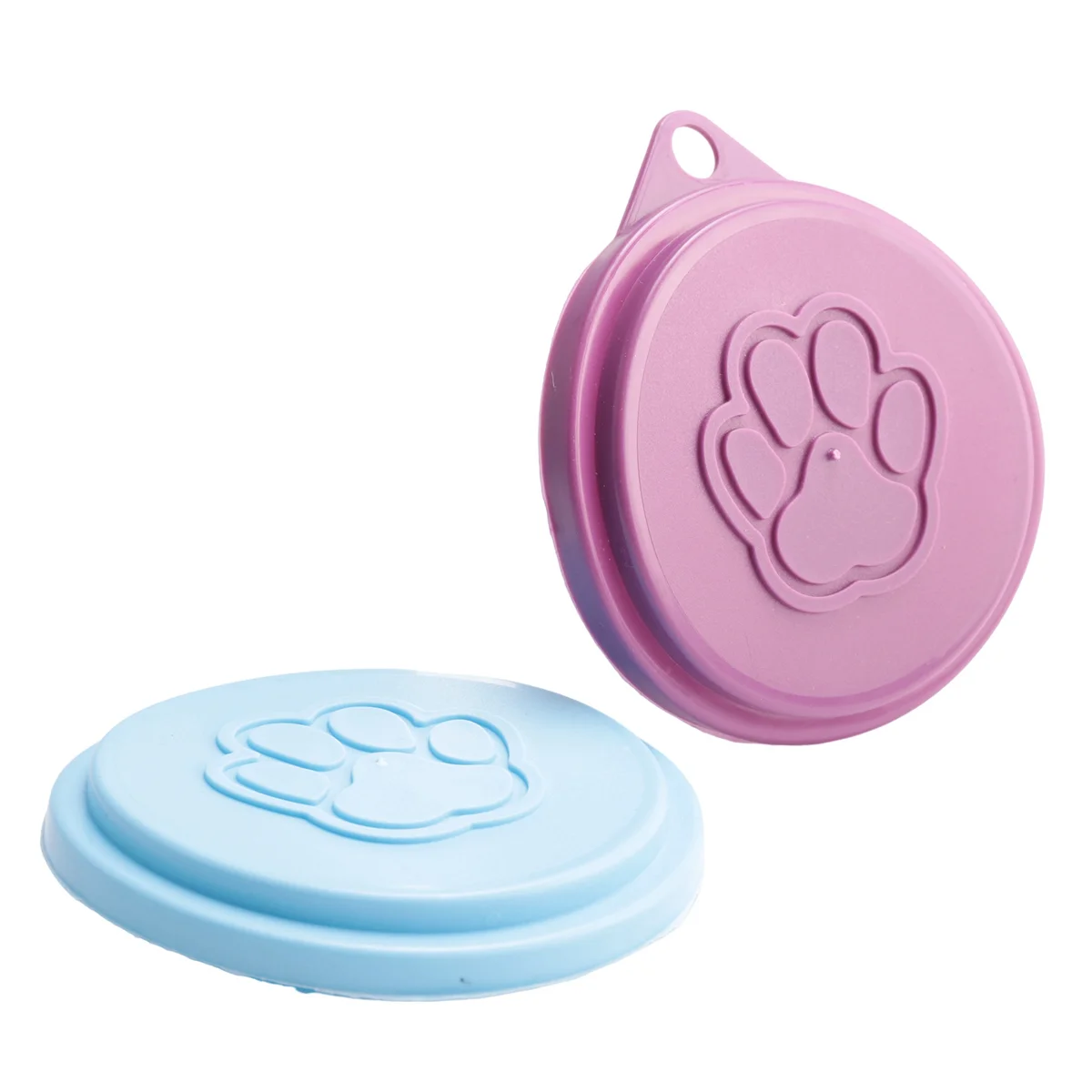 New User~2 Pcs Reusable Pet Dog Can Tin Food Covers With Print Fresh Pet Cans Plastic Lid Caps-Random Color
