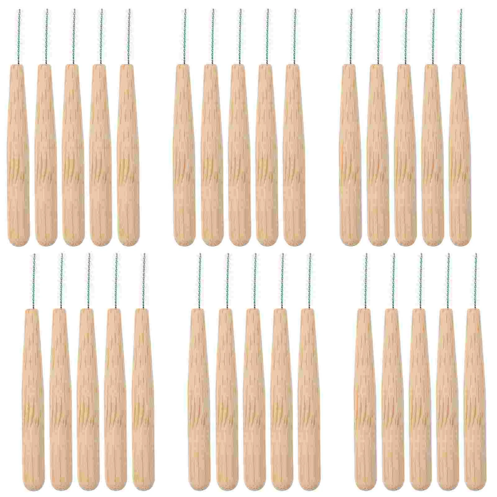 30 Pcs Narrow Spaces Toothpick Oral Care Tool Floss Sticks Bamboo Teeth Cleaner