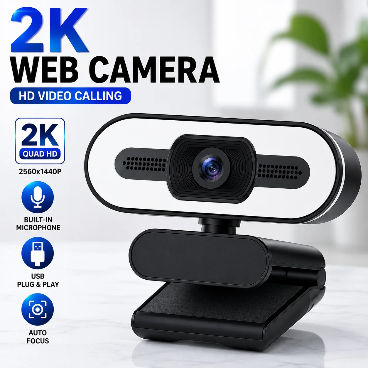 Webcam 2K mini Camera Web Camera with Microphone Web Camara for PC 1080p Webcam mini PC Camera Focus USB Cameras for Computer