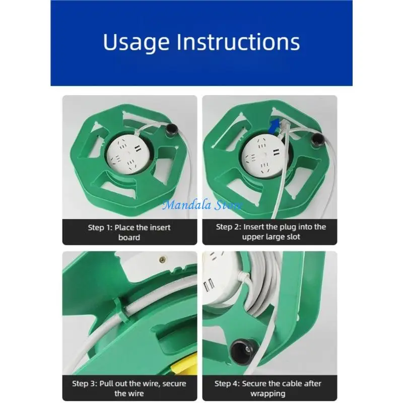 U2JC Handle Wire Organizers Build in Outlet Slot Small Cable Managements
