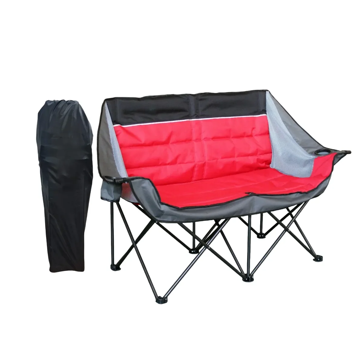 Portable Foldable Steel Frame Camping Chair Plus Size Durable Oxford Fabric Cup Holder-Modern Design for Beach Garden Outdoor