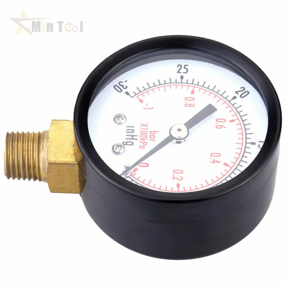 Vacuum Manometer Dial Dual Scale Dial Gauge 1/4