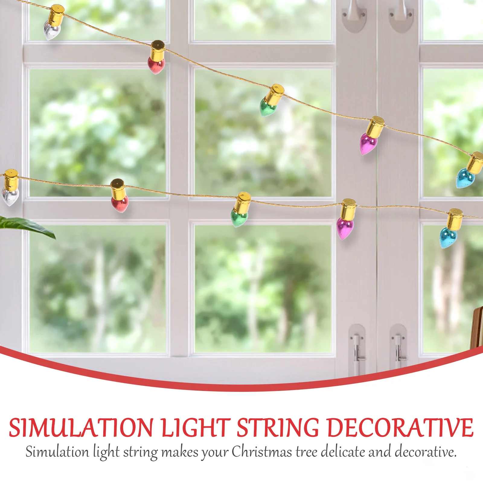 Christmas Simulation Light String Home Mall Decoration (Green-10m) Xmas Fairy Outdoor Artificial Tree Deocr Decorations