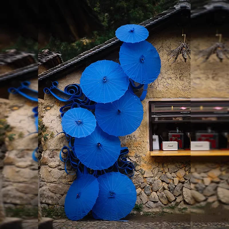 

20pcs DIY Backdrops Red Yellow Blue White Silk Fabric Umbrella Decorative Garden Lawn Wedding Scene Photo Props Arrangement