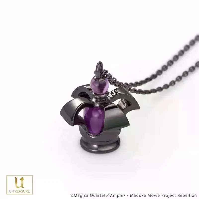 ماجيك فتاة صغيرة مستديرة لهب ماجيك الروح جوهرة البيض الملتوي قلادة قلادة الكرتون قلادة حديدية اكسسوارات هدية #1