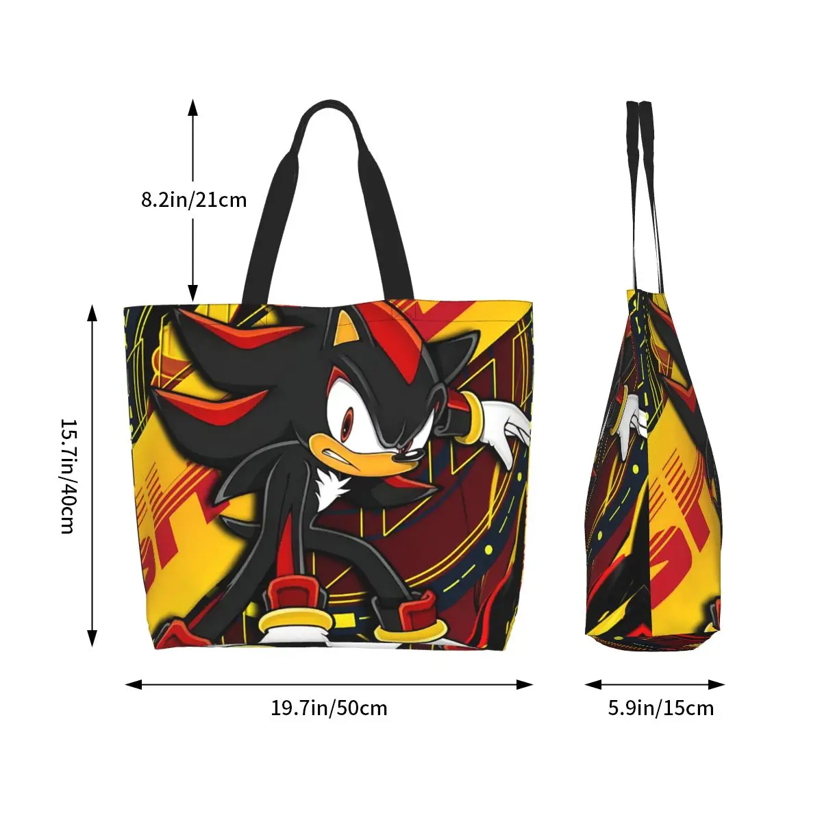 Shadow The Hedgehog Sonic The Hedgehog Shopping Tote Bag Canvas Large Capacity Shoulder Bags Shopper Grocery Handbag for Women