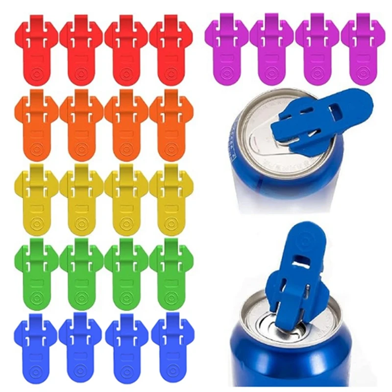 24 PCS Colorful Drink Can Protector Cap Leakproof Soda Top Ring Opener Tool For Cokes Beer Tab