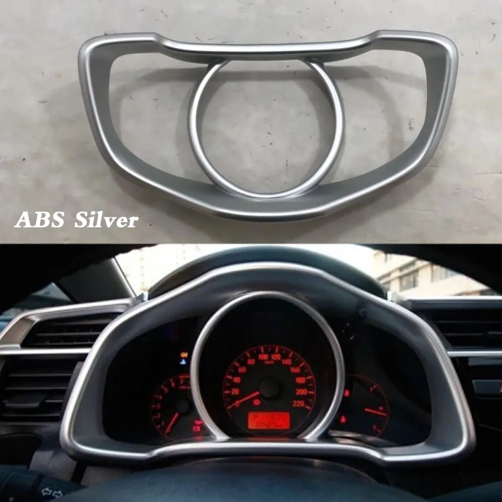 For Honda Fit Jazz 2017 2018 2019 Car Body Garnish Cover Detector Trim Dashboard Meter Instrument Panel Gauge Frame Sticker 1pcs