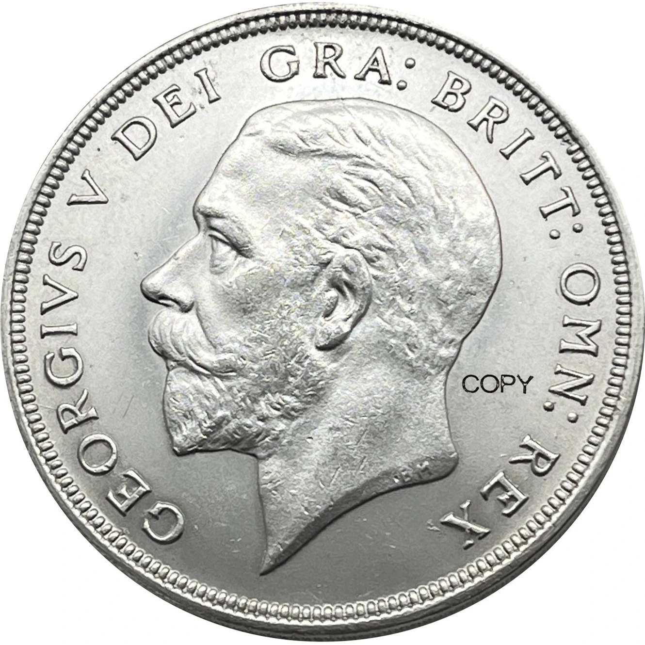 Great Britain 1934 1 Crown George V Silver Plated United Kingdom Copy Commemorative Coin Ww2 Moneda Collectible Coins