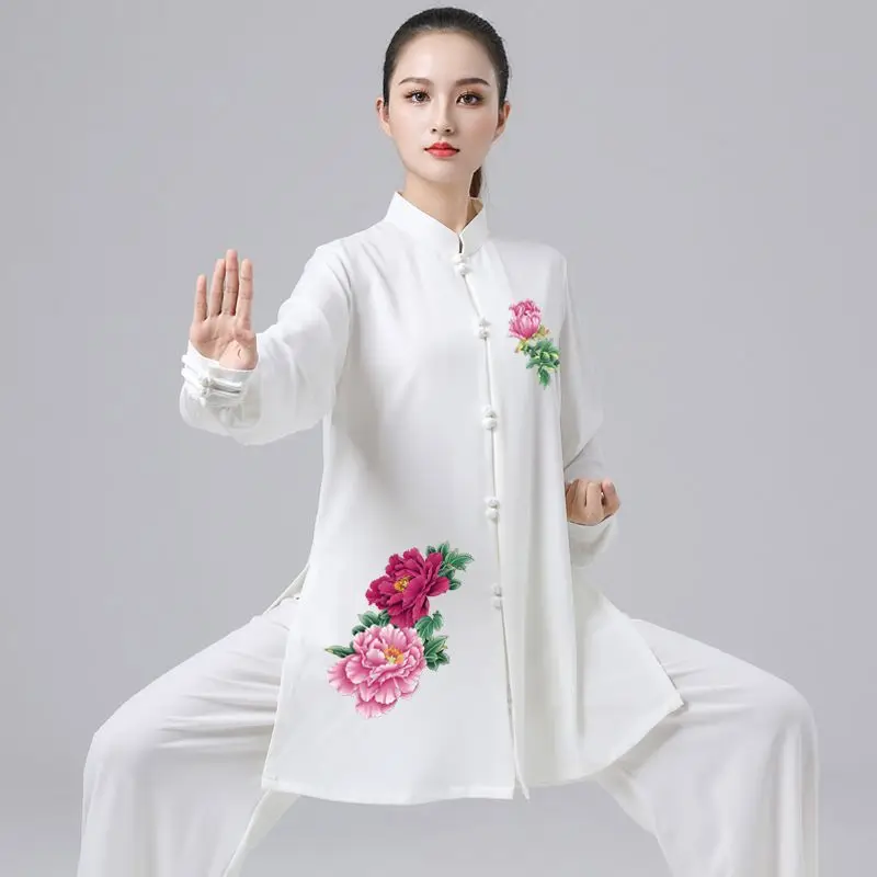 

2025 Spring Summer Tai Chi Women Men Cotton Linen Chinese Style Tai Chi Martial Performance Training Competition Costume Set W50