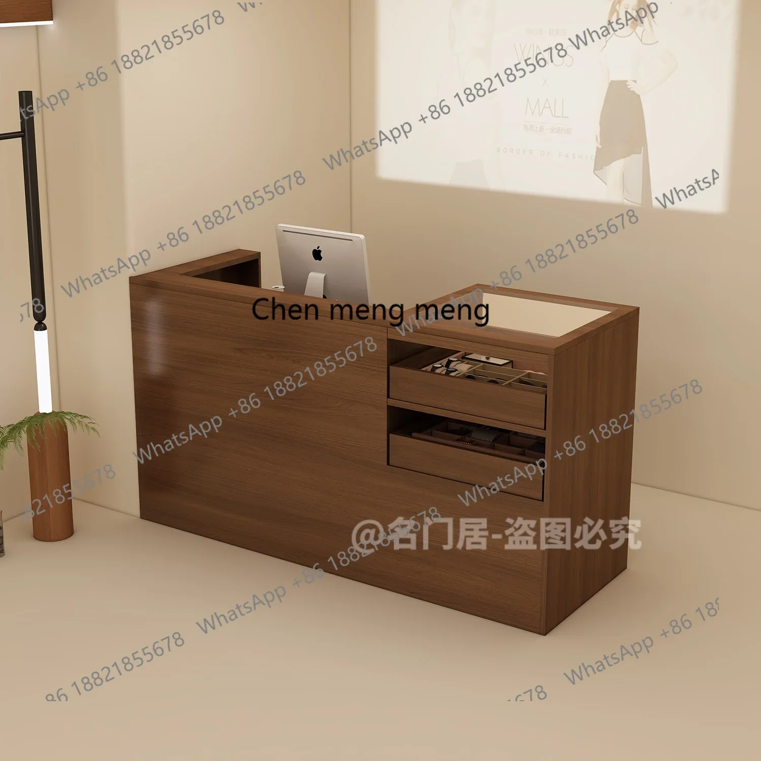 M07 صفحة الخروج على طراز العصور الوسطى، متجر البار، مركز التسوق، مكتب الاستقبال، صالون التجميل، عداد صالون الحلاقة #2