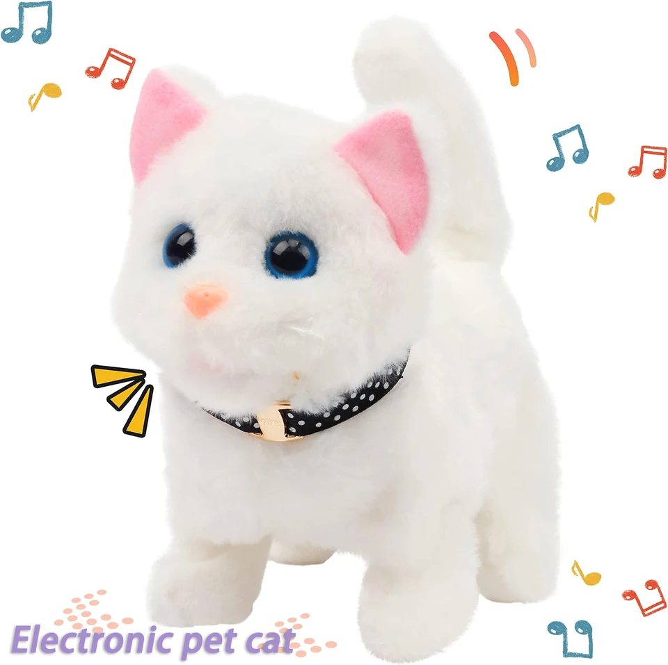 New Walking Kitty Plush Toy Electric Interactive Cat Stuffed