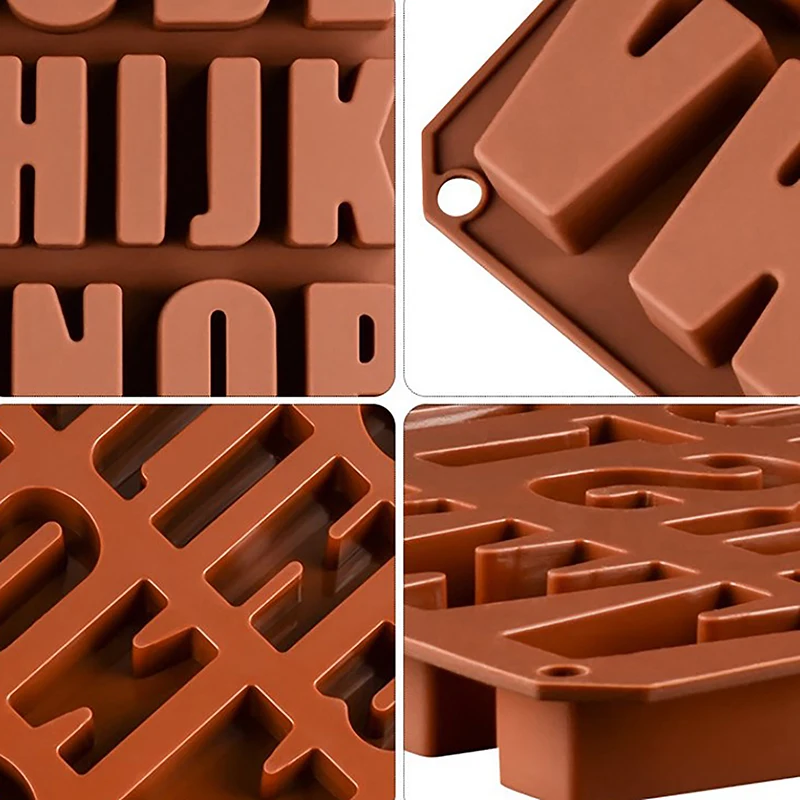 1Pcs Silicone 26 Capital Letter Cake Mold 26-Hole Rectangle Chocolate Maker DIY Baking Tool For Home
