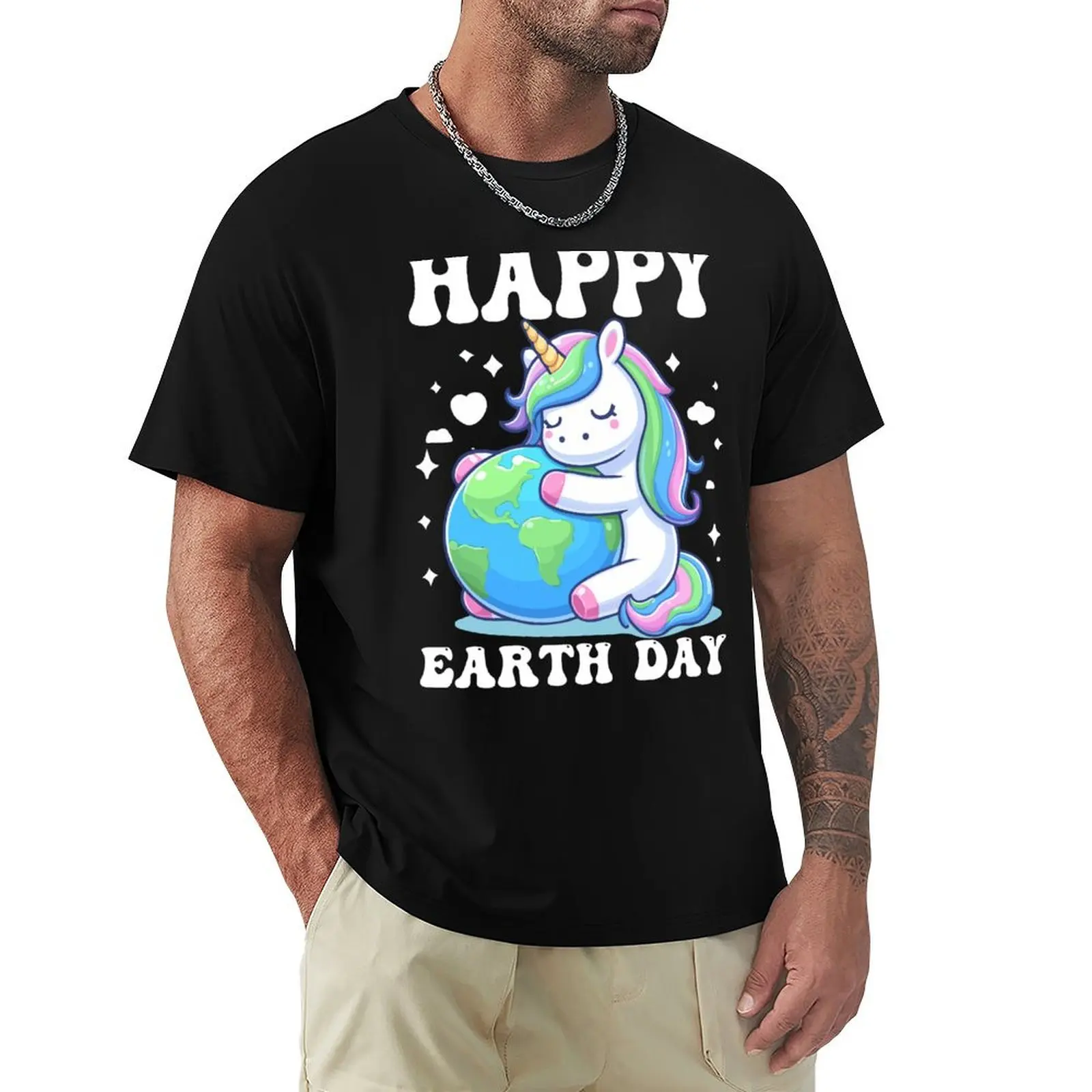 Earth Day Cute Unicorn Environmental Awareness Groovy Girls boys T-Shirt Street Fashion Casual Tee Shirt