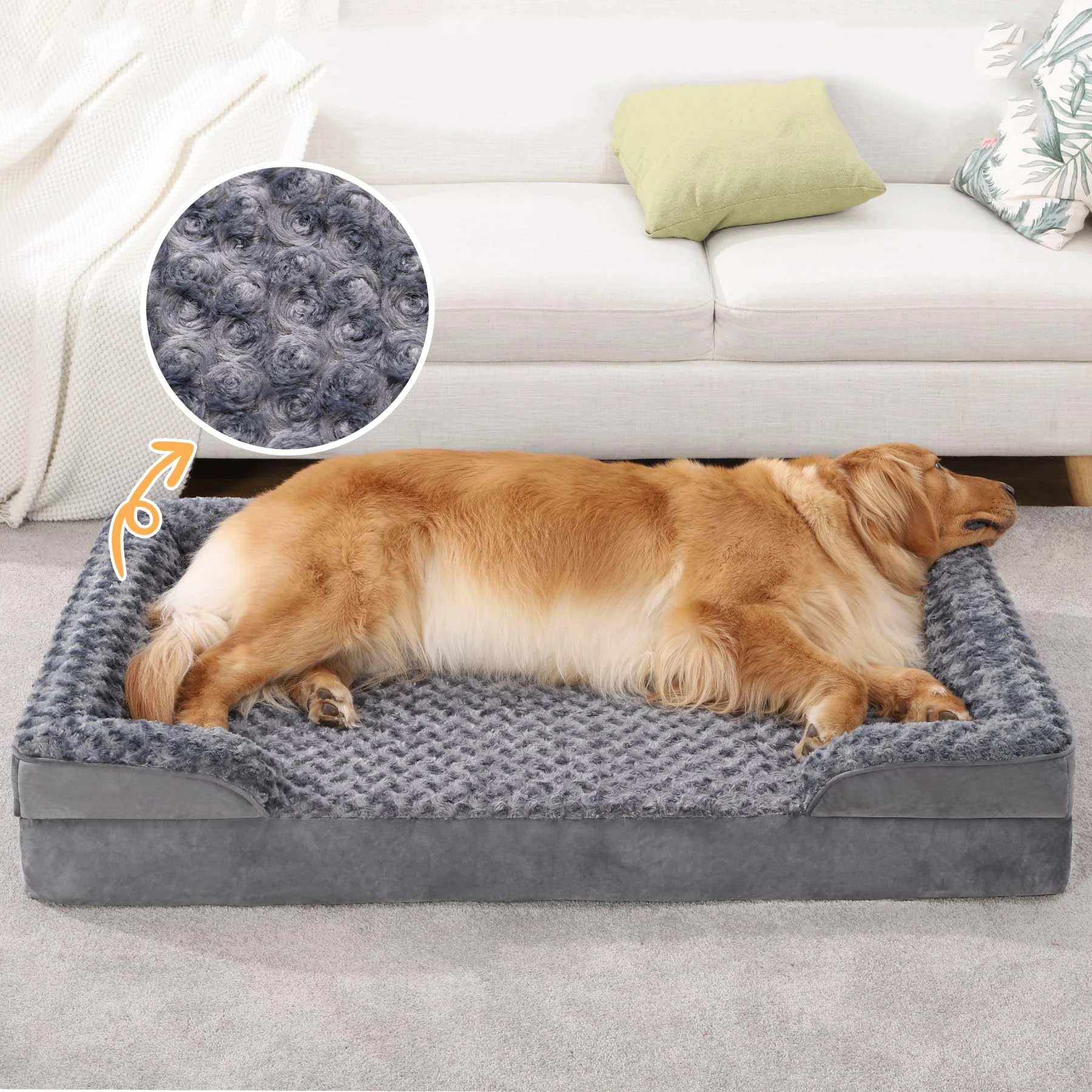 

Изготовленный на заказ оптовый производитель с логотипом из пены с эффектом памяти, большая кровать для собак и домашних животных