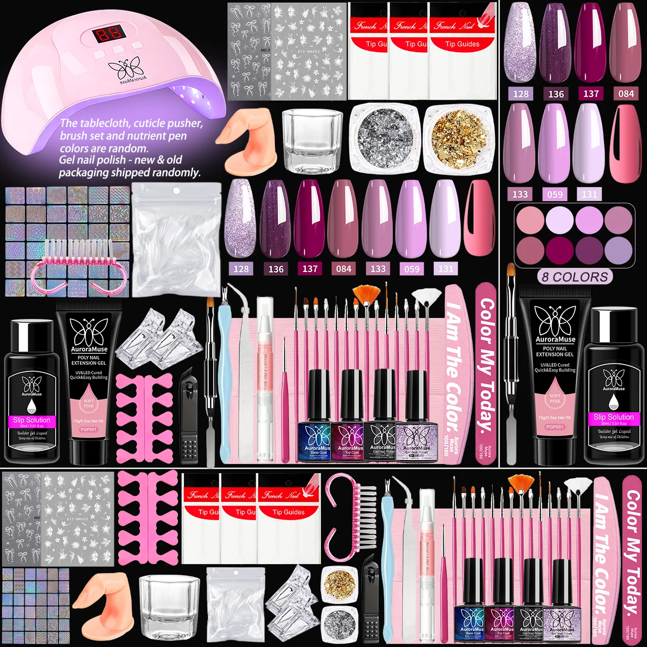 

1 Set, Complete Nail Art Set for Beginners With USB LED Nail Lamp, Nail Extension Gel for Acrylic Construction