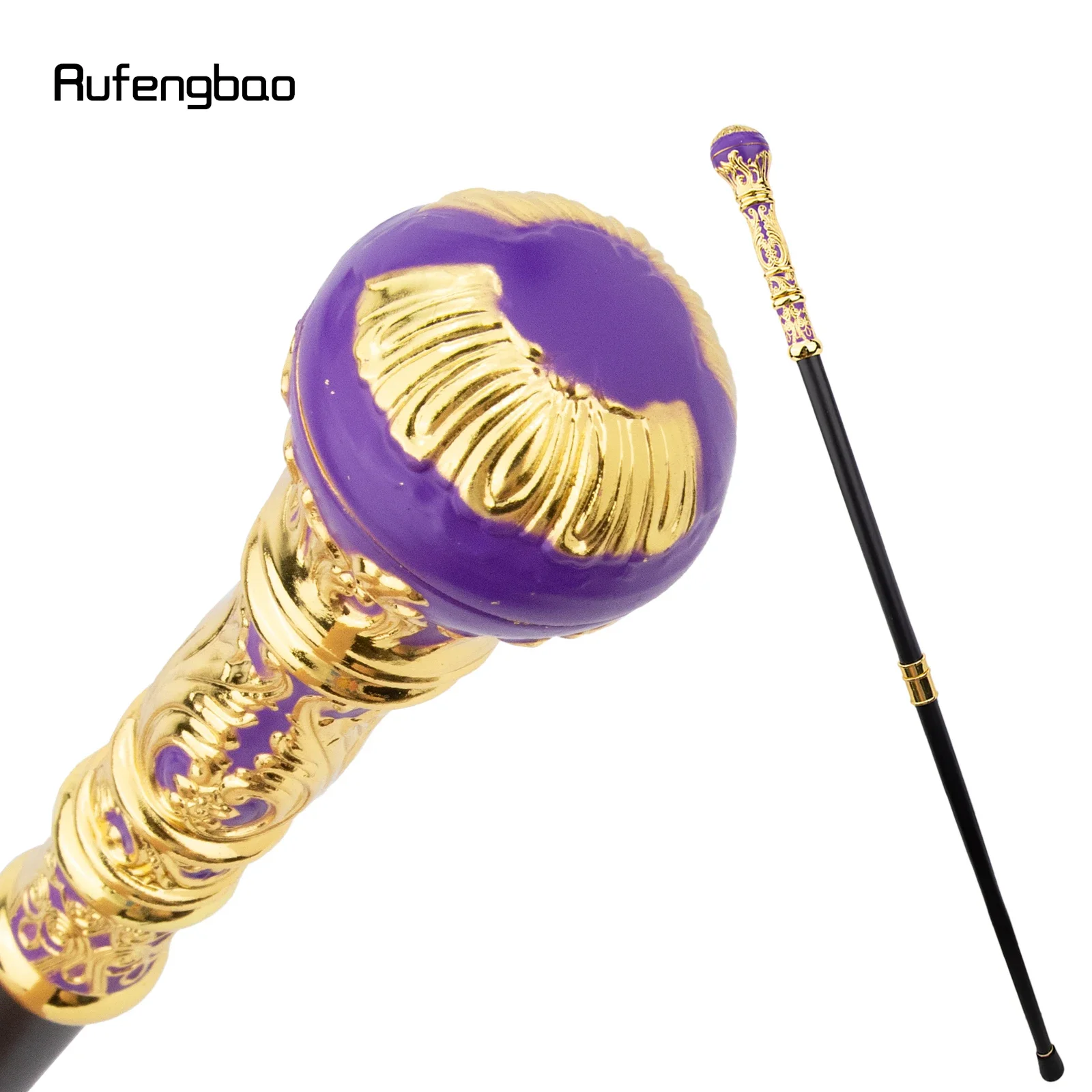 

Golden Purple Luxury Round Handle Fashion Stick Party Decorative Cane Elegant Knob Walking Stick 93cm Performance Stage Cane