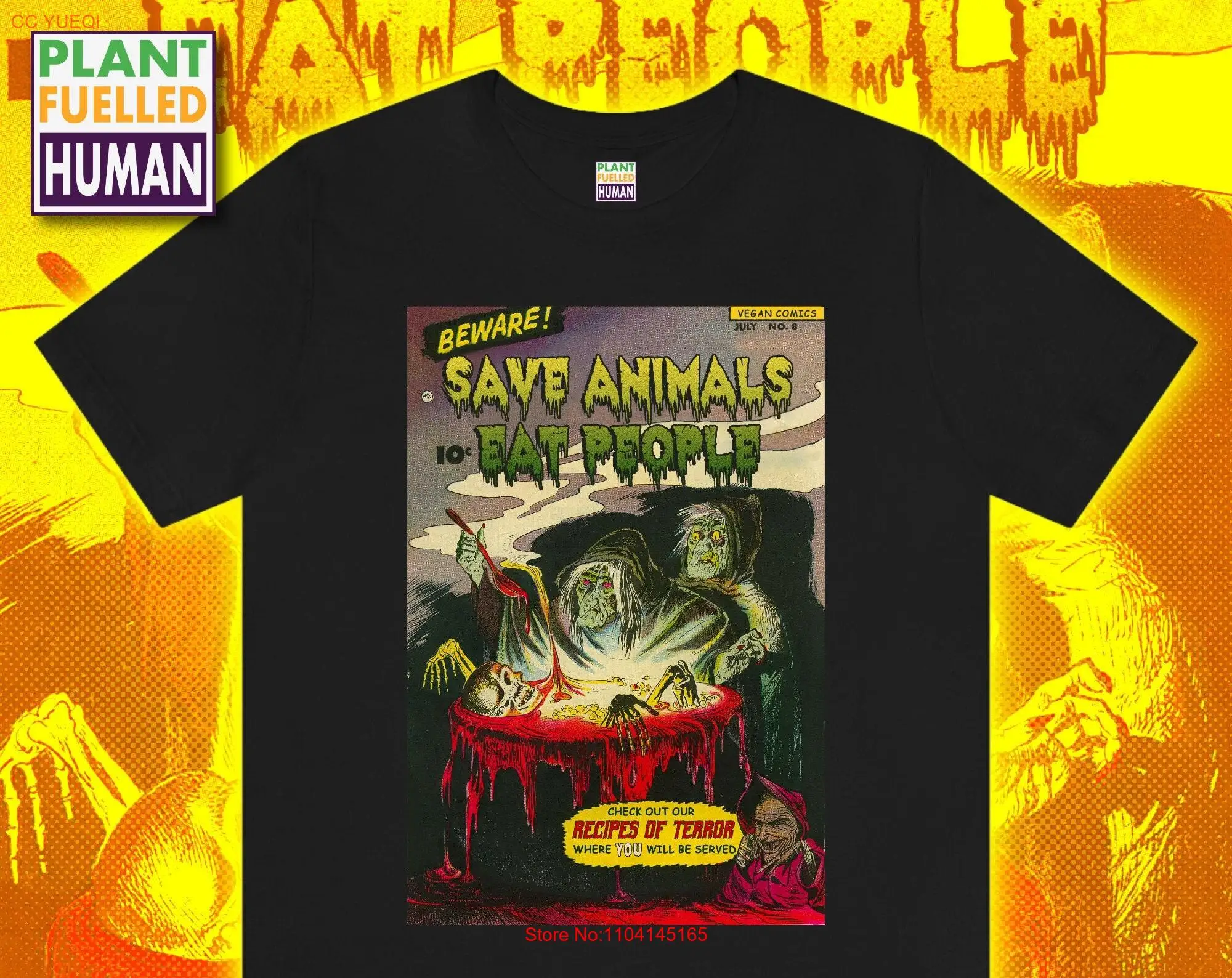 Save Animals Eat People Two Vegan T Shirt Comicbook Clothing Animal Liberation long or short sleeves