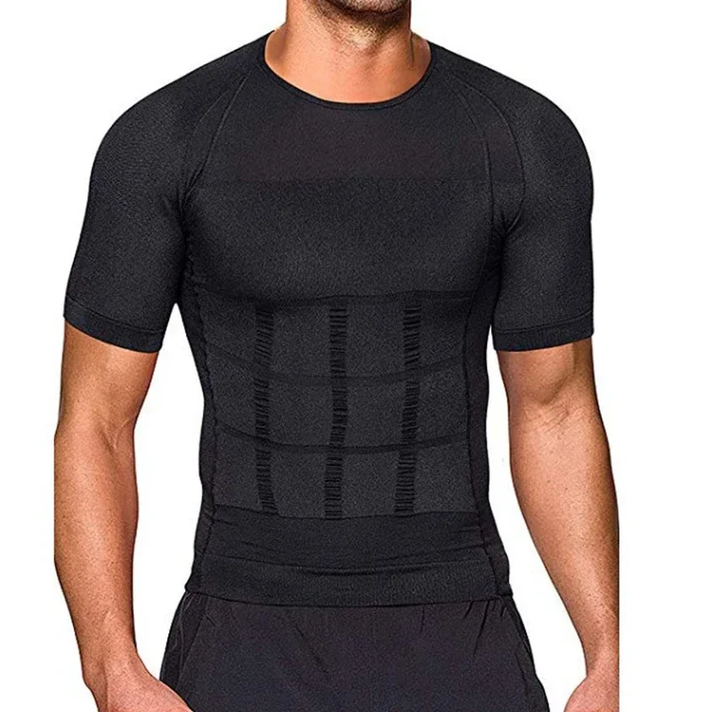 

Mens Slimming Body Shaper Seamless Compression Shirt Tummy Control Slimmer Shapewear Gynecomastia Undershirt