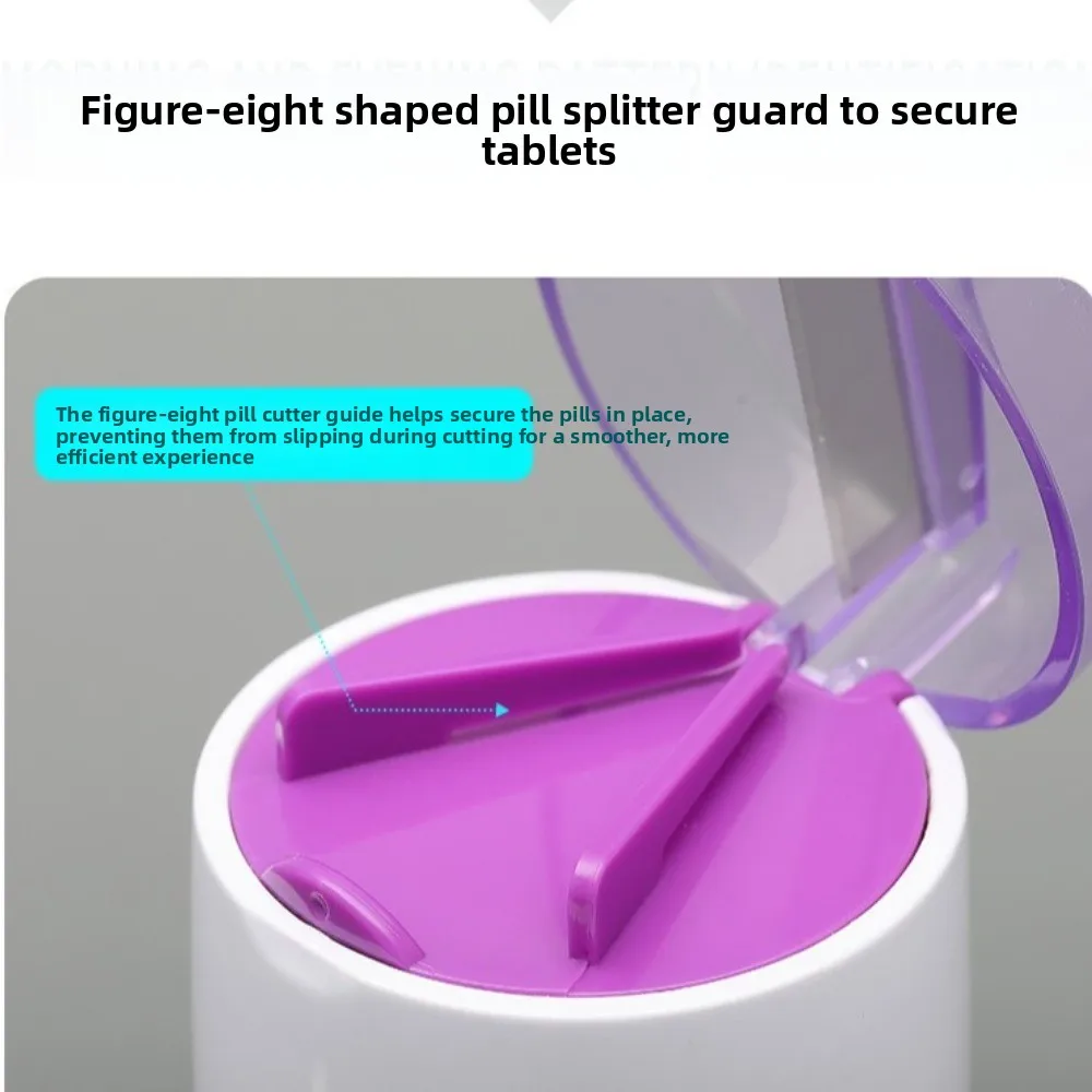 3-in-1 Pill Crusher Stainless Steel Multifunction Tablet Grinder Dust Proof Fine Powder Pills Cutter for Small and Tiny Pills