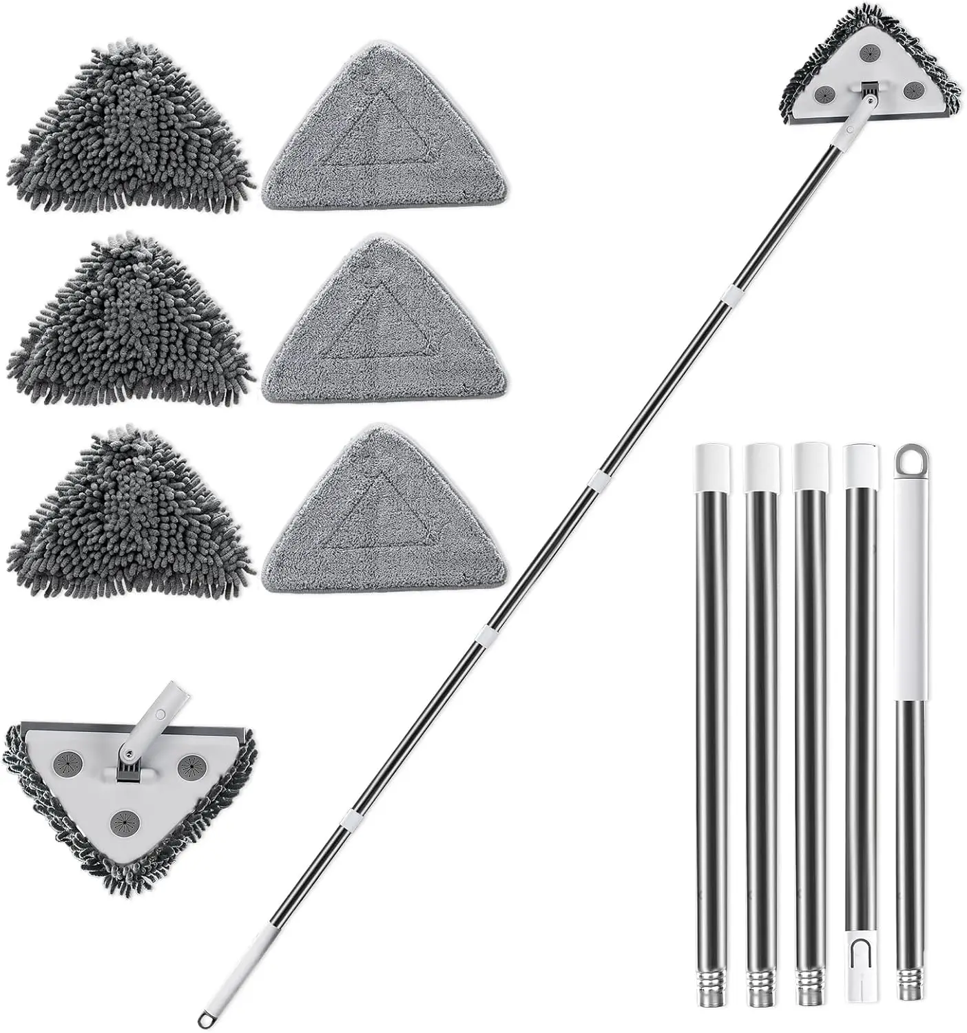 

Профессиональный скребок для окон 3-в-1 с длинной ручкой, набор для мытья окон, очиститель для стеклянных дверей, многофункциональный.