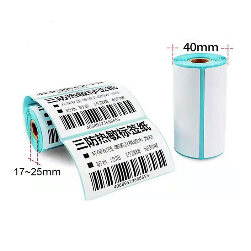 Waterproof Self Adhesive Mini Thermal Label Sticker 30 40 50 55 15 25 mm Direct Print Supermarket Price Blank Tag Package Label