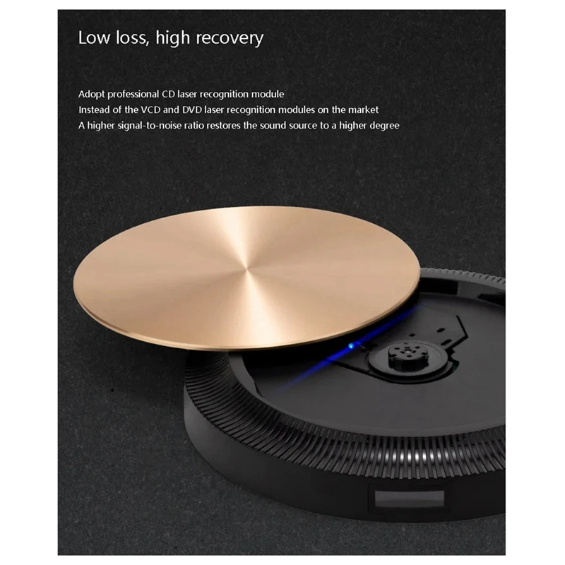 Новый портативный проигрыватель компакт-дисков, беспроводной Bluetooth, встроенный ASP, противоударный HIFI Walkman HD, стерео проигрыватель без потерь