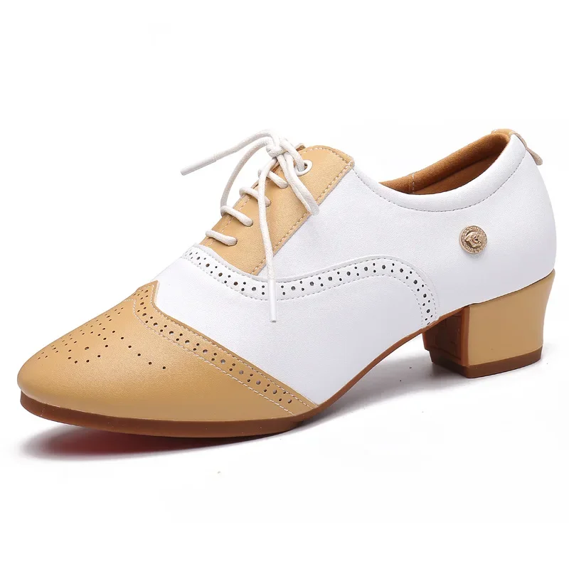 Teacher Latin Dance Shoes Soft Leather Women Modern Shoes Professional Square Heels 3.5/5cm Ballroom dancing Shoee