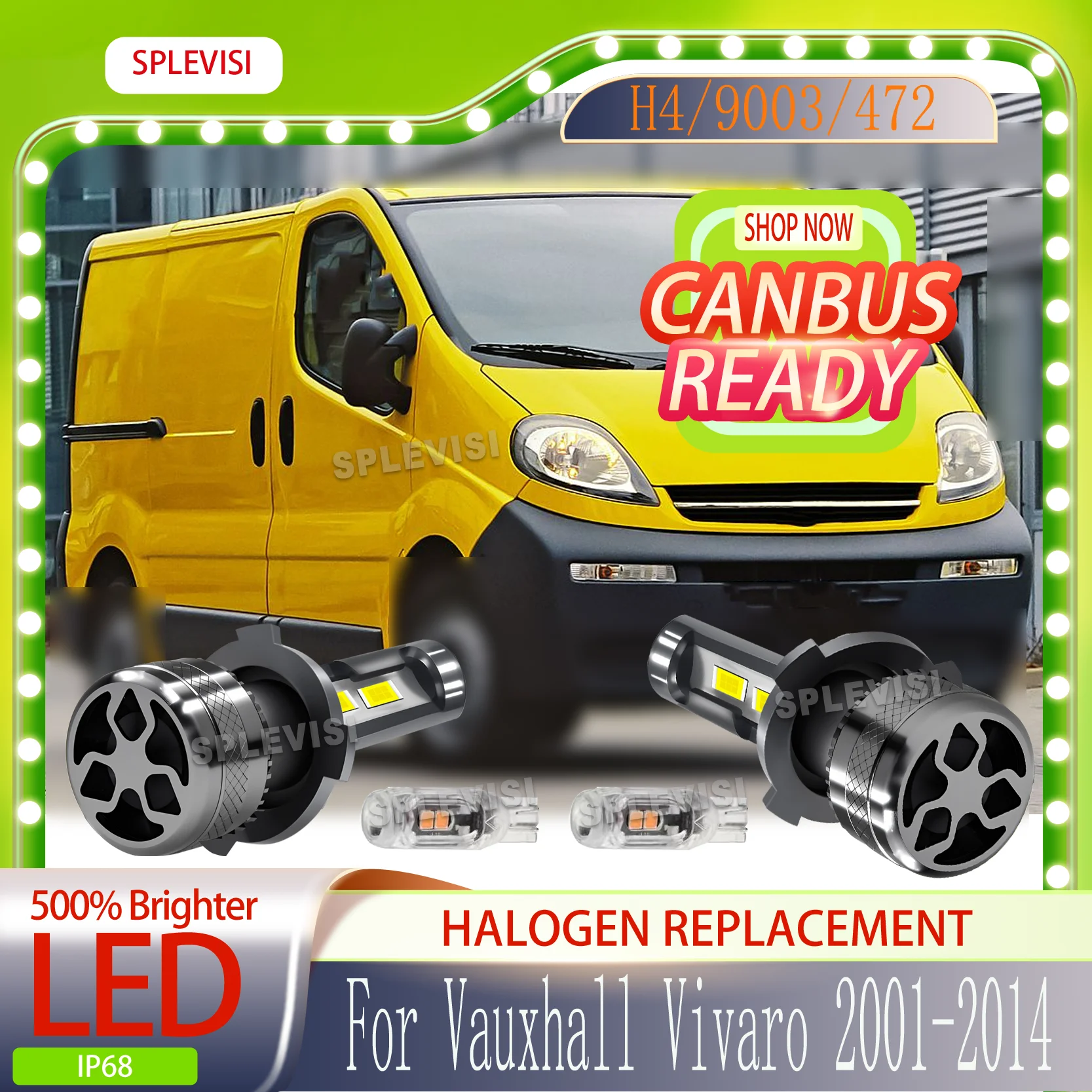 

Featuring advanced 3570 CSP technology H4 LED Bulb 6000K White For Vauxhall Vivaro 2001 2002 2003 2004 2005 2006 2007 2008-2014