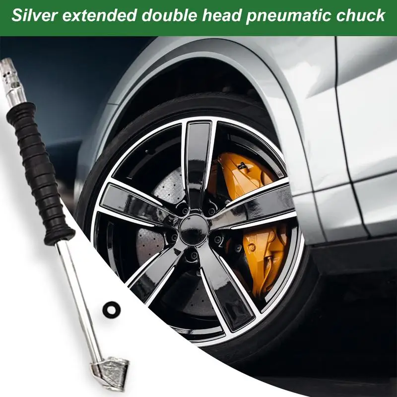 Tire Chuck Heavy Duty Extended Reach Tire Inflator Chuck Closed Ball Tire Chuck Versatile Air Fill Tool For Large Vehicles