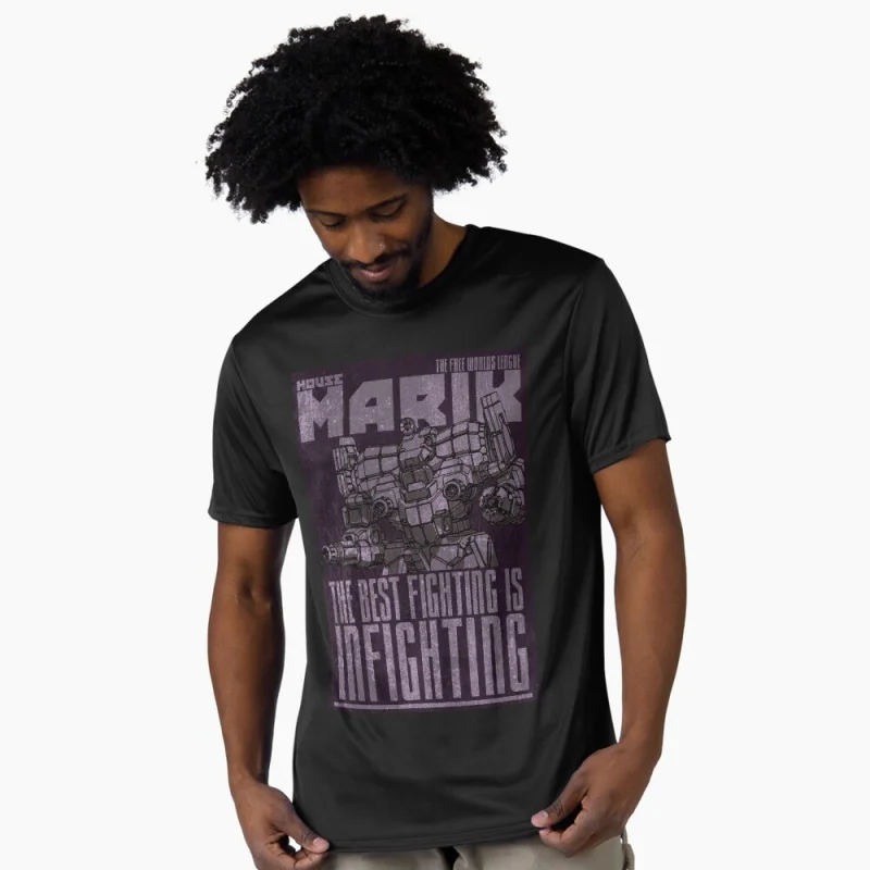 

House Marik Metallic Mechwarrior MWO Mech Combat RPG Gift t shirt for gamer Battletech Graphic clothes All size tops