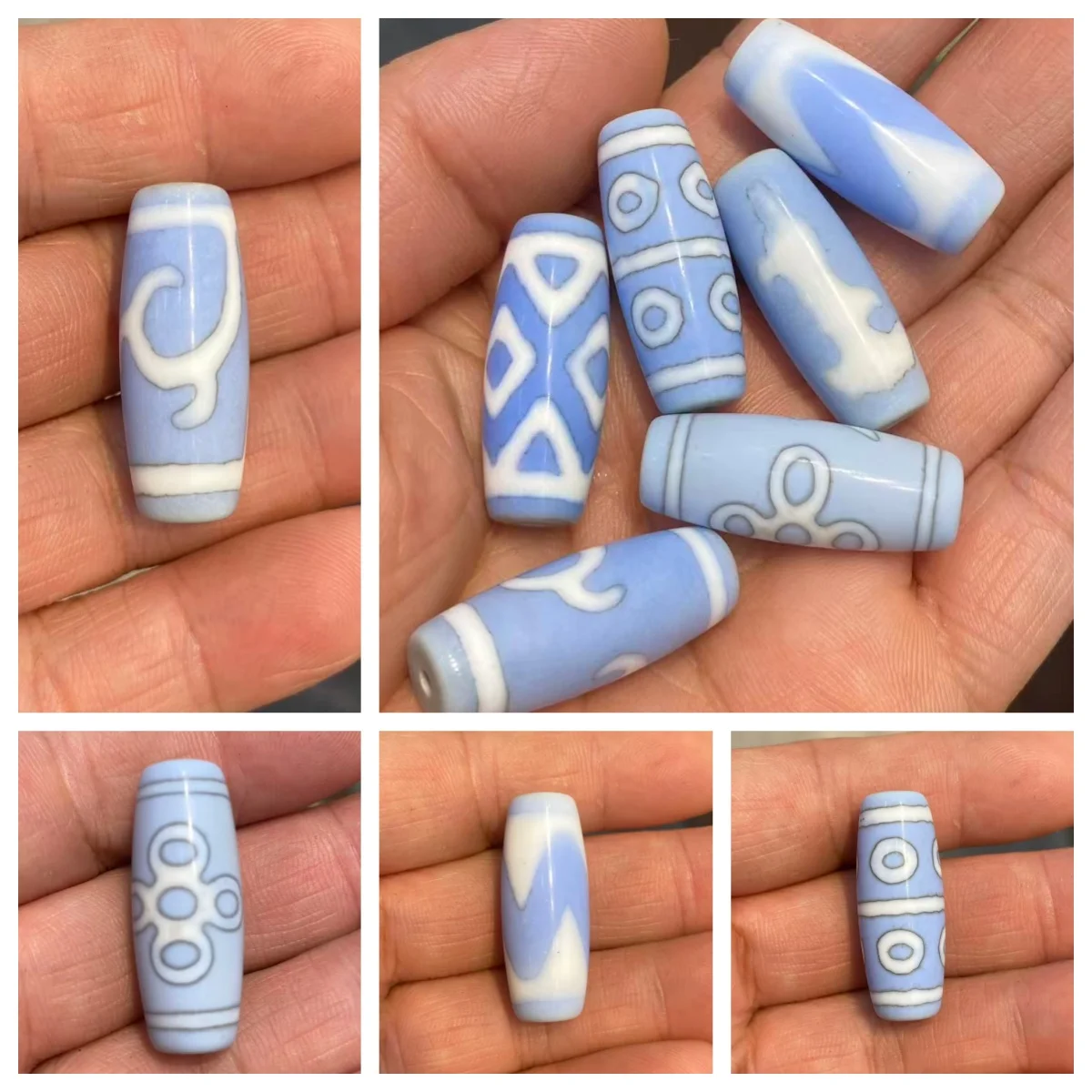 1pcs-lot-38mm-blue-agate-dzi-beads-tiger-tooth-five-eyes-lightning-green-tara-vajra-three-8-eyed-guanyin-and-other-patterns