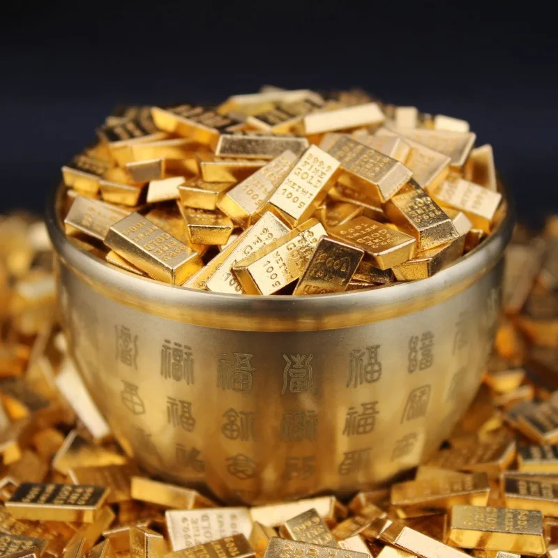 Miniaturowe złote sztabki symulacyjne, złote pestki dyni, złote ingoty, dekoracja domu, prezenty na parapetówkę, rękodzieło