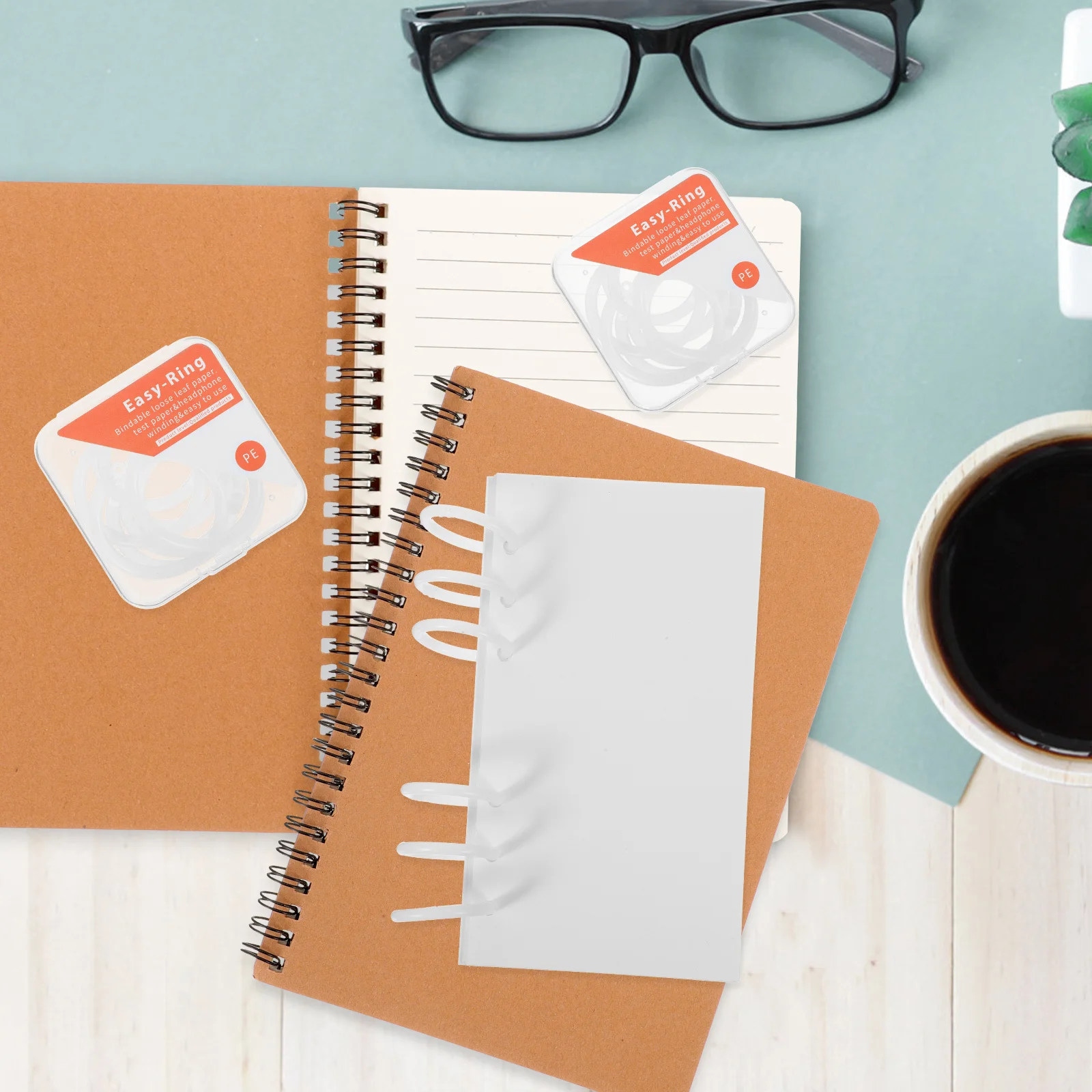 حلقات الموثق فضفاضة 1 بوصة حلقات ربط بلاستيكية لبطاقات الفهرس بطاقات فلاش سلاسل المفاتيح لتقوم بها بنفسك الحرف مكتب المنظمون فضفاض #5