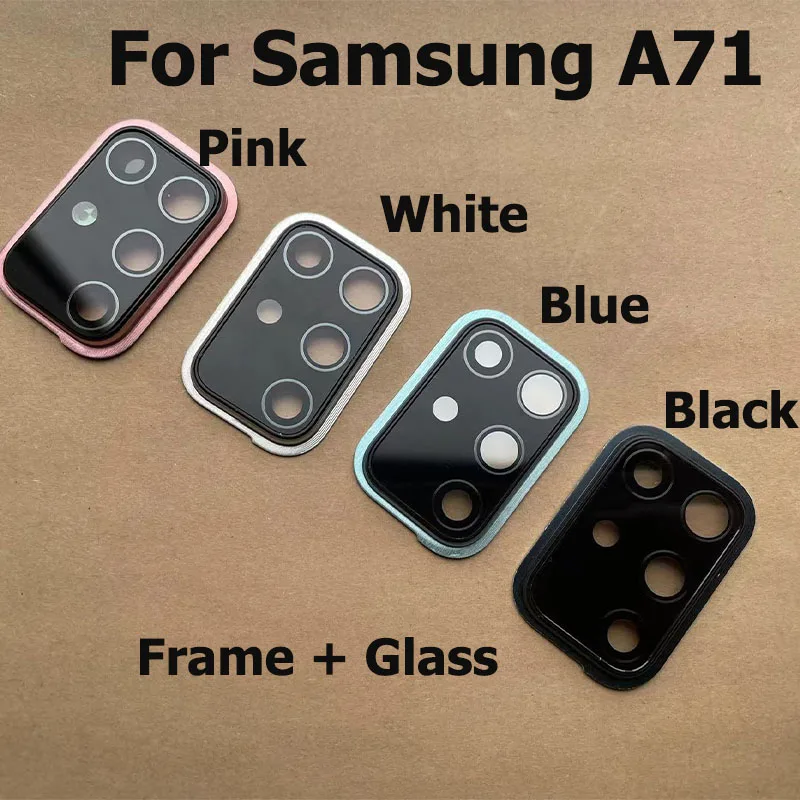 Rear Back Camera Glass Lens Cover Camera Lens Glass + Frame Holder For Samsung Galaxy A71 Replacement