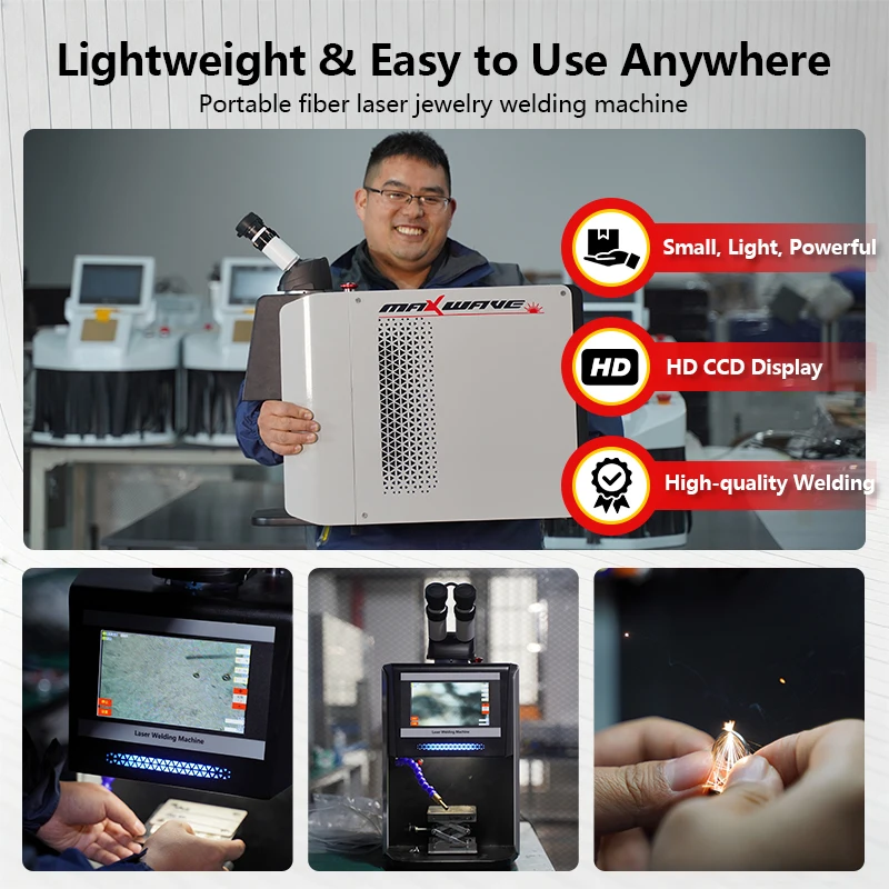 Desktop Portable Laser Welder Machine 60/120/200W for Precision Jewelry Gold Silver Ring Repair with Safety Goggles