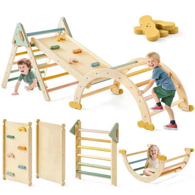 

Children's wooden climbing frame Baby traditional training climbing frame Infant indoor climbing frame Combination toy