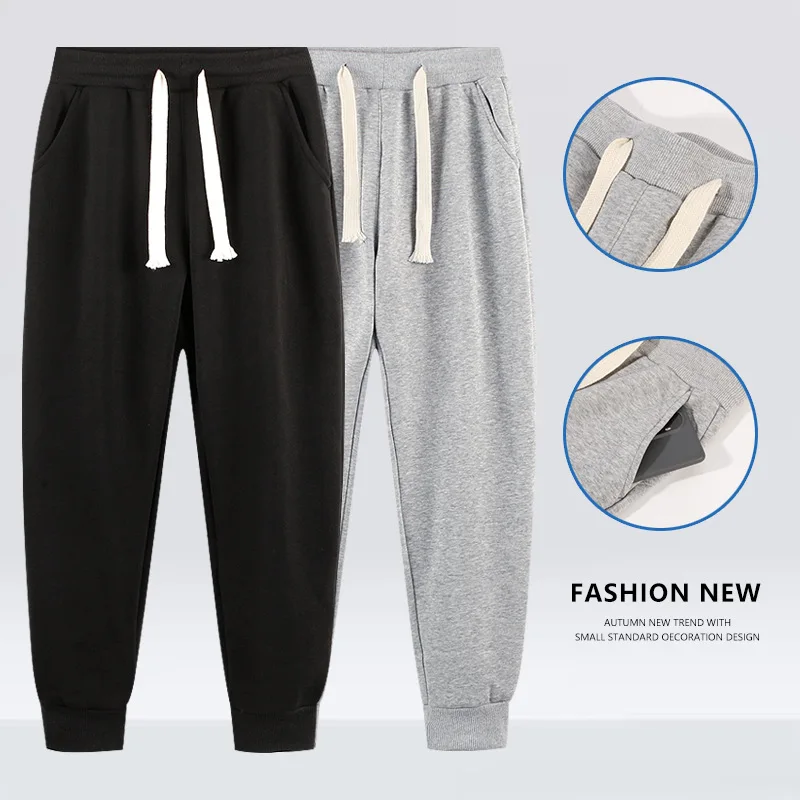 

380 г мужские повседневные шерстяные повседневные брюки из чистого хлопка, мужские весенние трендовые тяжелые спортивные штаны, мужские повседневные длинные брюки