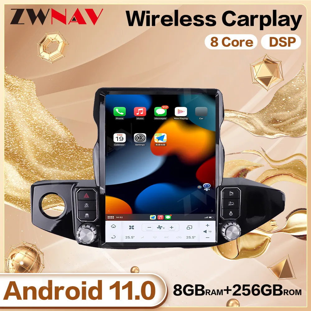 256G Tesa- Screen Android Multimedia Player For Jeep Wrangler JL 2018 2019 2020 2021 GPS Navigation Audio Radio Stereo Head Unit