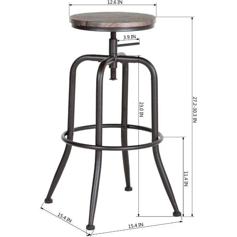 FurnitureR Регулируемый барный стул, промышленные круглые барные стулья с поворотным сиденьем, барный стул без спинки