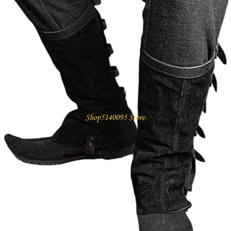 DXAE średniowieczna osłona buta, renesansowa osłona butów pirackich, osłona na buty Sterevunk, zbroja wojownika wikingów getry