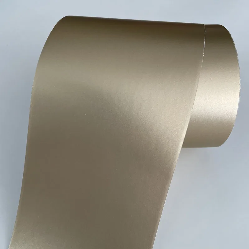 10cm 너비 매트 메탈릭 샴페인 골드 비닐 랩 롤 공기 릴리스 기술 DIY 스티커