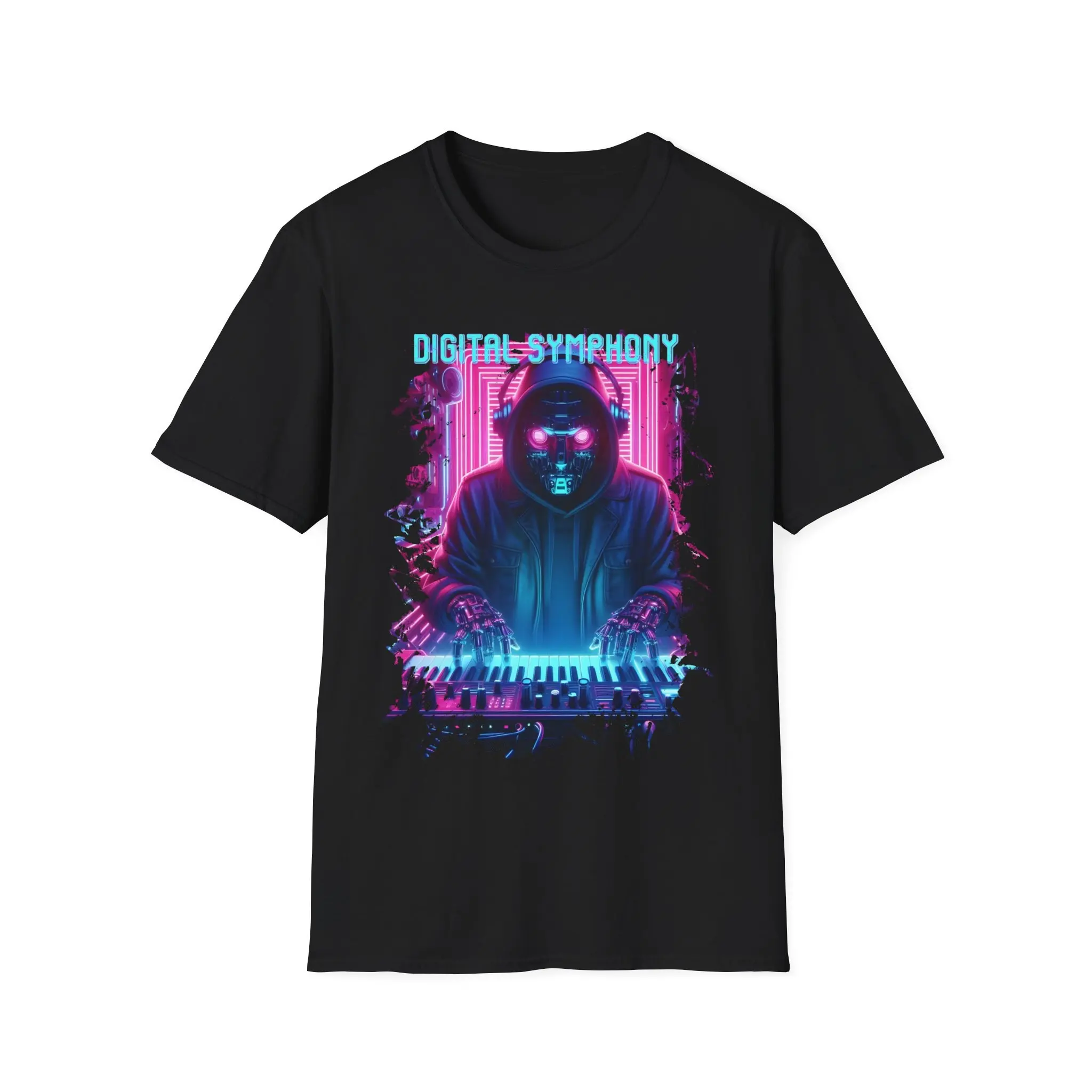 Neon Digital Symphony Softstyle T Shirt