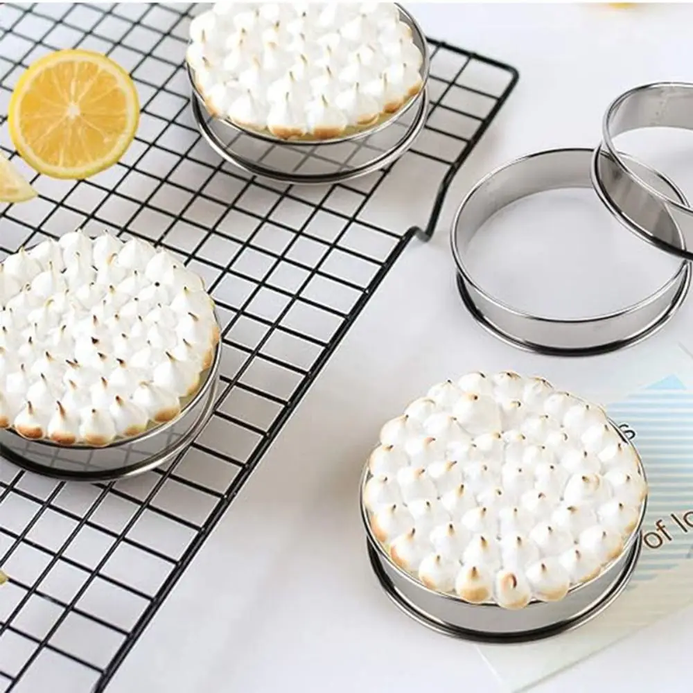 New Stainless Steel Baking Circle Cooking Rings Cookie Molds Muffin Ring 10cm 8cm Double Rolled Brioche Molds Kitchen