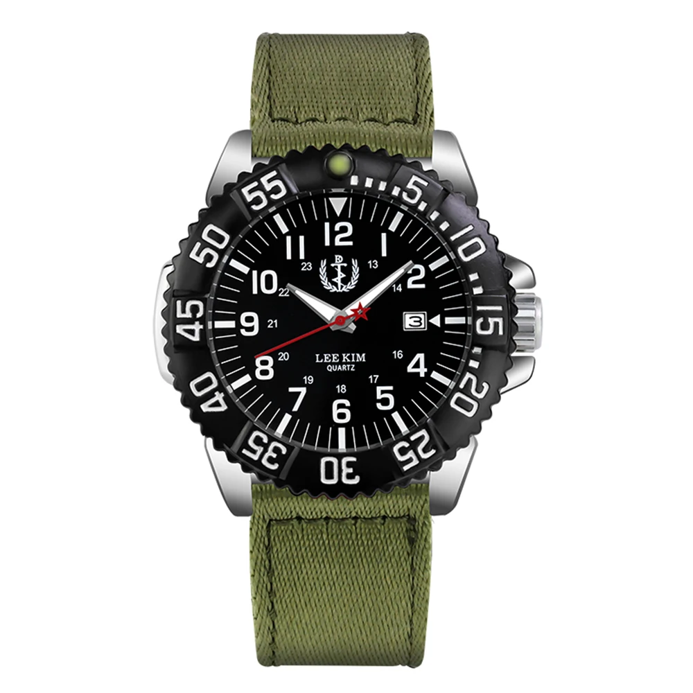 

43mm Military Watch Men Sports Quartz Wristwatches Army Watches Japan Miyota Movement Luminous Waterproof Clocks Nylon Strap
