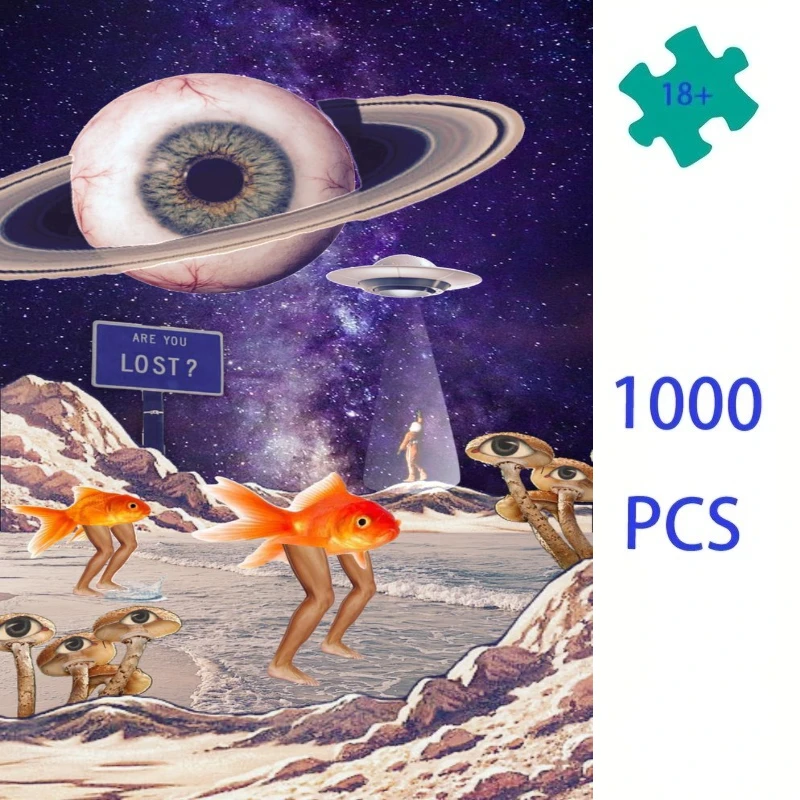 

500/1000 PCS Jigsaw Puzzle Whimsical Surreal Galaxy Home Family Activity Games for Gameroom Bedroom Home Decor Frameless