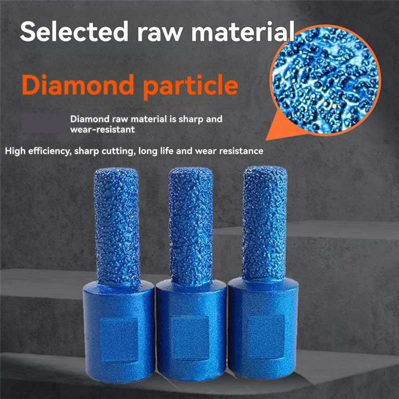 

A69E3PCS M10 Thread Brazed Milling Cutter High-Quality Diamond Drill Bit For Tile Marble Glass Drill Cutting