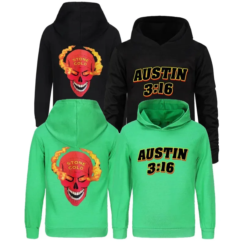 حار أوستن الكرتون ملابس الاطفال أوستن 3:16 مزدوجة الوجهين طباعة هوديي طفل الفتيات الربيع/الخريف أبلى الأولاد بلوزات الموضة