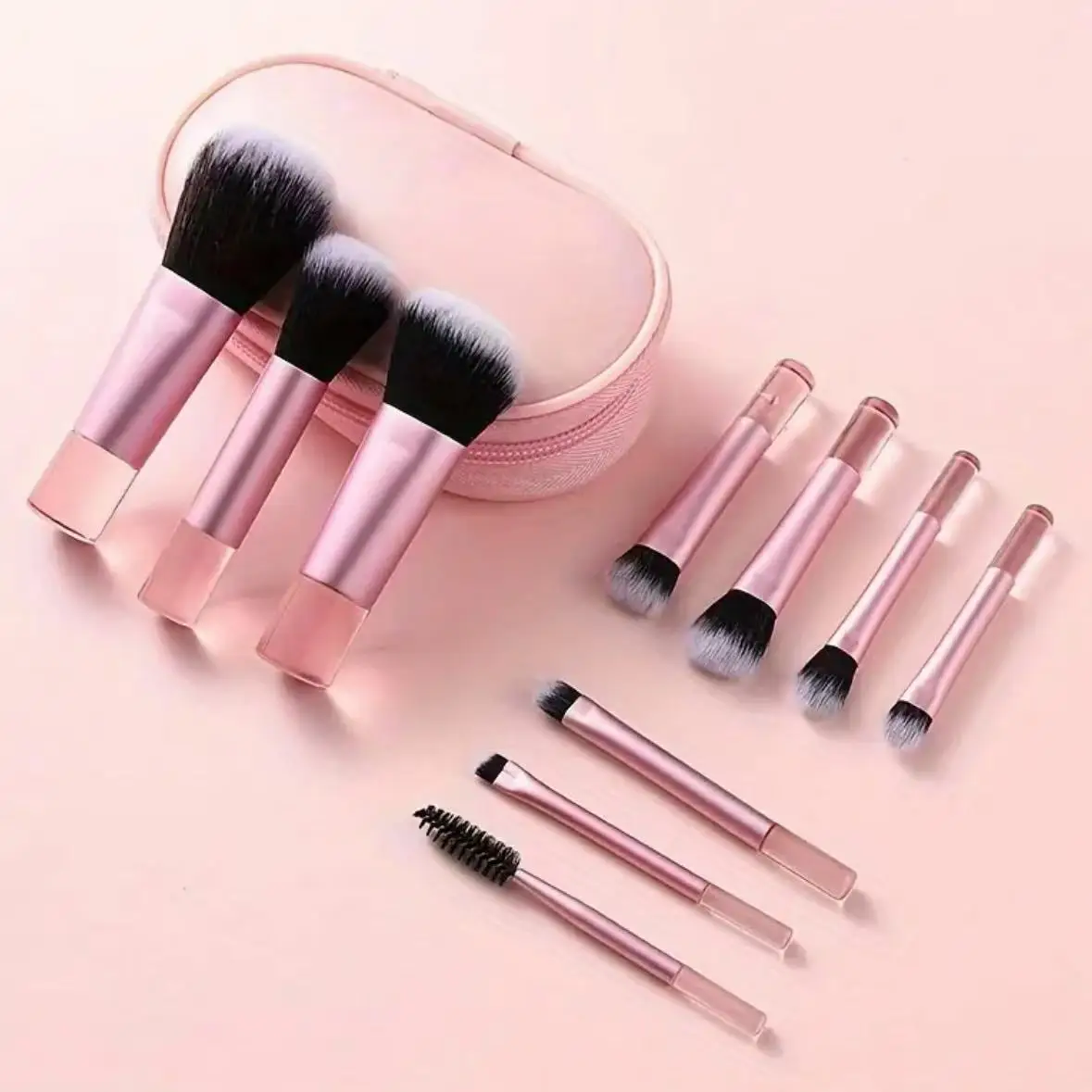 10 Pcs Travel Makeup Brush Set Mini Makeup Brushes Travel Size Small